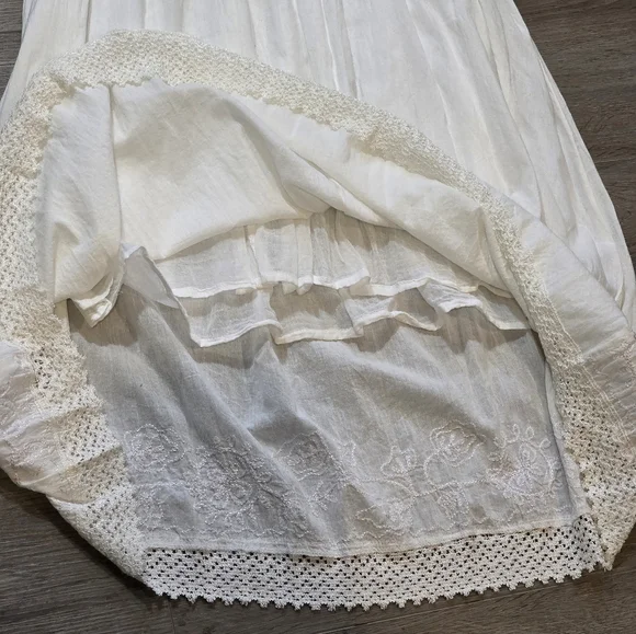 New Camaieu Dress Womans Sz Large Cotton Made In India White Lined Bohemian - Picture 5 of 11